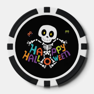 Lot De Jeton De Poker Joli squelette d'Halloween