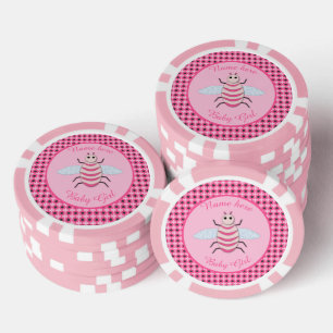 Lot De Jeton De Poker Jolie fille rose bébé Bee personnalisée