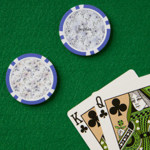 Lot De Jeton De Poker Jolies Fleurs Violettes