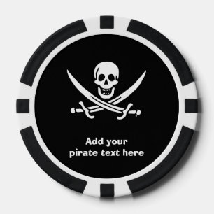 Lot De Jeton De Poker Jolly roger drapeau de pirate