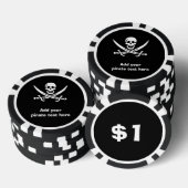 Lot De Jeton De Poker Jolly roger drapeau de pirate (Empiler)