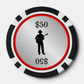 Lot De Jeton De Poker Joueur de guitare (Verso)