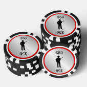 Lot De Jeton De Poker Joueur de guitare (Empiler)