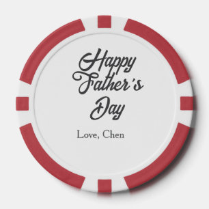Lot De Jeton De Poker Joyeuse fête des pères nom gris amour meilleur pap