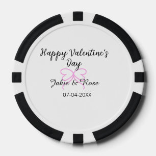 Lot De Jeton De Poker Joyeuse Saint-Valentin cœur rose ruban nom date st
