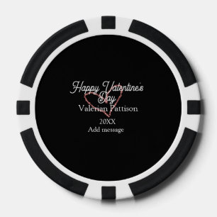 Lot De Jeton De Poker Joyeuse Saint-Valentin cœur rouge paillettes noir