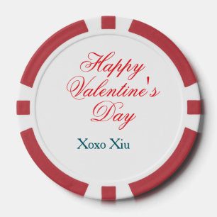 Lot De Jeton De Poker Joyeuse Saint-Valentin rouge bleu xoxo amour nom 