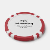 Lot De Jeton De Poker Joyeux 50e anniversaire ajouter nom du couple date (Simple)