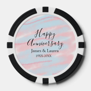 Lot De Jeton De Poker Joyeux anniversaire de mariage nom date année past