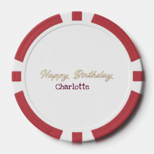 Lot De Jeton De Poker joyeux anniversaire jaune marron pastel moderne te