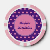 Lot De Jeton De Poker Joyeux Chips de Poker Anniversaire (violet et rose (Recto)