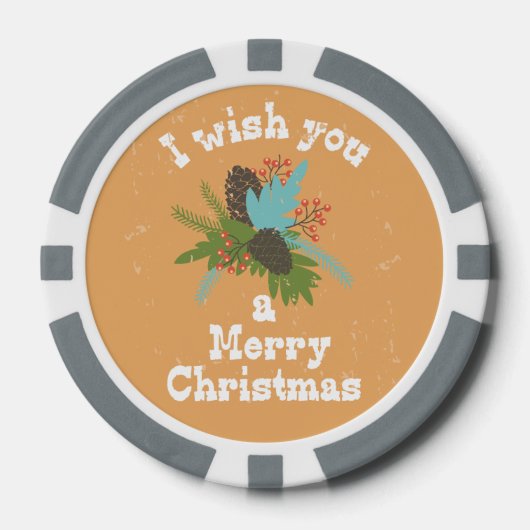 Lot De Jeton De Poker Joyeux Décor de Noël (Recto)