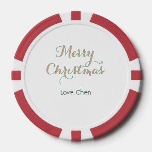 Lot De Jeton De Poker joyeux noël rouge vert nom amour stylé moderne