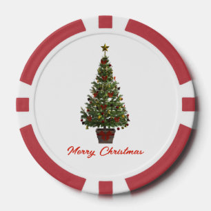 Lot De Jeton De Poker Joyeux Noël. Sapin de Noël