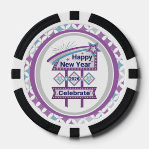 Lot De Jeton De Poker Joyeux signe du Nouvel An Retro - Célébrer la Marq