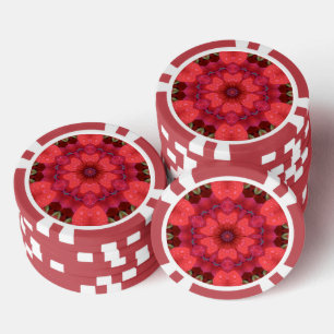Lot De Jeton De Poker Kaleidoscope Écarlate Embrassé par la Pluie