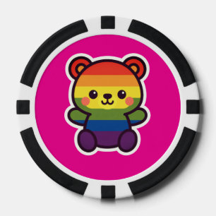 Lot De Jeton De Poker Kawaii Rainbow Teddy - Un joli jeu LGBTQ+ Pride