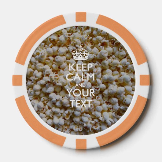 Lot De Jeton De Poker KEEP CALM personnalisé et votre texte (Recto)