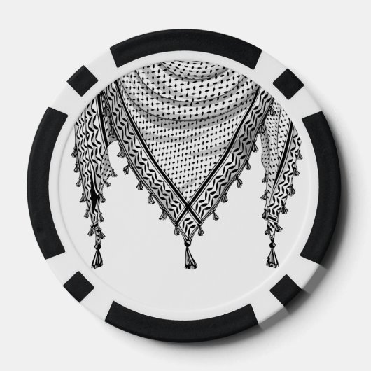 Lot De Jeton De Poker Keffiyeh Écharpe palestinienne tissu traditionnel (Verso)