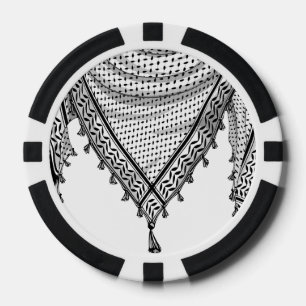 Lot De Jeton De Poker Keffiyeh Écharpe palestinienne tissu traditionnel
