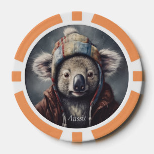 Lot De Jeton De Poker koala adorable portant casquette mignon personnali