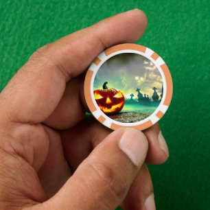 Lot De Jeton De Poker La citrouille lumineuse Halloween de SlipperyJoe