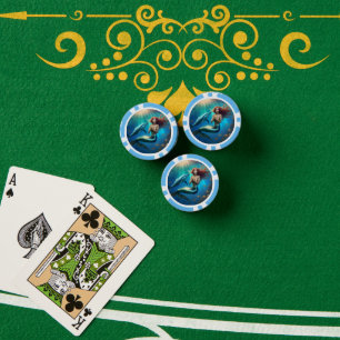 Lot De Jeton De Poker "La danse de l'océan : Le voyage d'une sirène et d