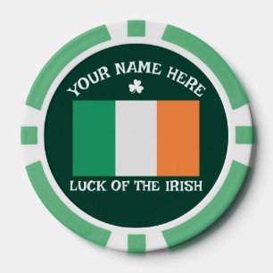 Lot De Jeton De Poker La Saint-Patrick Drapeau de l'Irlande Nom personna