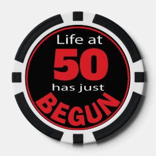 Lot De Jeton De Poker La vie commence à 50 - 00e anniversaire