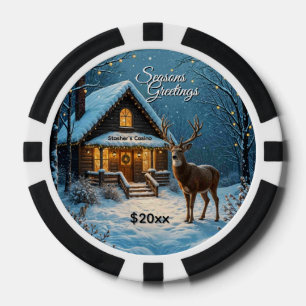 Lot De Jeton De Poker La visite de Noël enneigée de Big Buck 3 zones de