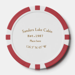 Lot De Jeton De Poker Lake house et. Date année coordonnées personnalisé