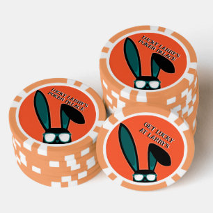 Lot De Jeton De Poker Lapin noir chanceux personnalisé en lunettes de so