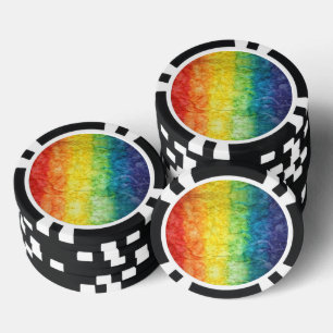 Lot De Jeton De Poker Le drapeau tie-dyé de SlipperyJoe arc-en-ciel pres