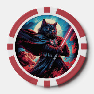 Lot De Jeton De Poker Le Stardust Samurai Guerrier de chat cosmique