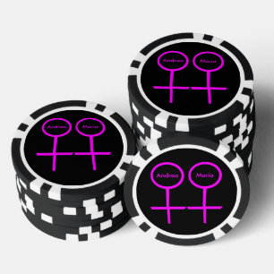 Lot De Jeton De Poker Les amoureux lesbiennes personnalisées