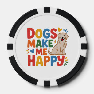 Lot De Jeton De Poker Les chiens me rendent heureux Citation Inspirante