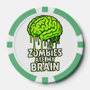 Lot De Jeton De Poker "Les zombies ont mangé mon cerveau" Drôle d'Hallow