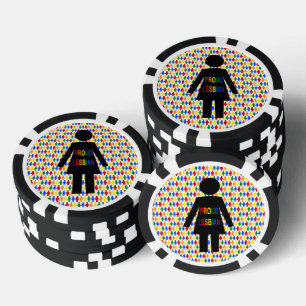 Lot De Jeton De Poker Lesbienne LGBTQ Silhouette et Rainbow Ladies