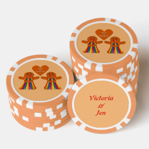 Lot De Jeton De Poker Lesbienne Noël pain d'épices Couple dames