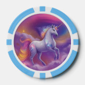 Lot De Jeton De Poker Licorne Cosmique Nuages Arc-en-ciel Paillettes Fan (Recto)
