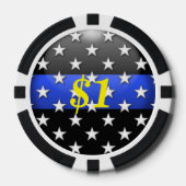 Lot De Jeton De Poker Ligne Bleue fine personnalisée (Recto)