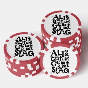 Lot De Jeton De Poker Lino allemand "Joyeux anniversaire" Imprimer