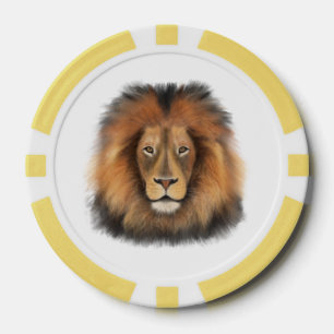 Lot De Jeton De Poker lion aquarelle Leo roi safari animal jungle chat