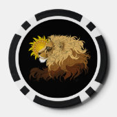 Lot De Jeton De Poker Lion noir jaune Mandala Sun (Verso)