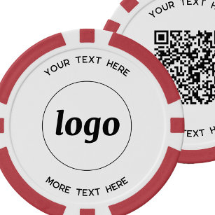 Lot De Jeton De Poker Logo Code QR et texte commercial promotionnel