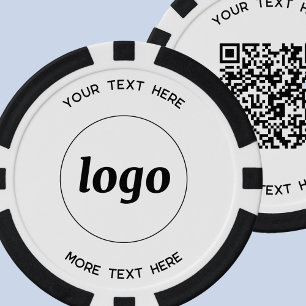 Lot De Jeton De Poker Logo Code QR et texte commercial promotionnel