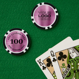 Lot De Jeton De Poker Logo de société de style métal rose personnalisé n
