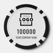 Lot De Jeton De Poker Logo d'entreprise blanc (Verso)