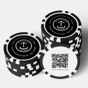 Lot De Jeton De Poker Logo d'entreprise moderne Scannable QR Code noir b