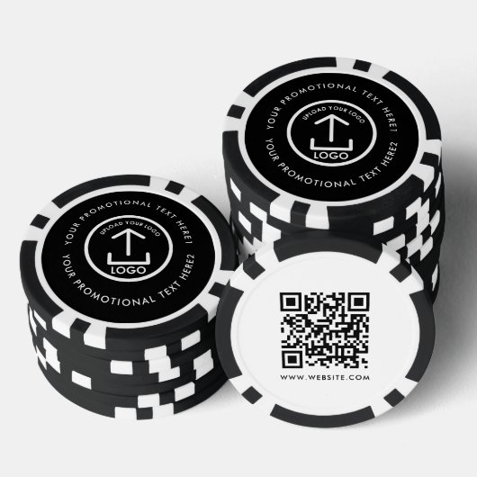 Lot De Jeton De Poker Logo d'entreprise moderne Scannable QR Code noir b (Empiler)